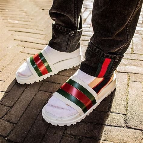 gucci blue slides mens|discount gucci slides for men.